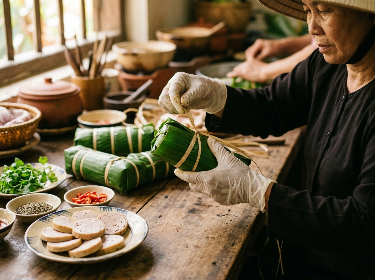 Giò sống mọc giã tay tươi nóng 500g